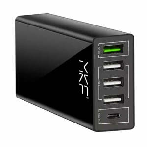 Nabíječka MKF 4xUSB-A, USB-C, černá
