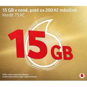 SIM karta Vodafone, zlatá, 15GB
