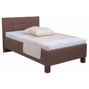 Čalouněná postel Mary 120x200, hnědá, včetně matrace