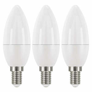 LED žárovka Emos ZQ32213, E14, 6W, svíčka, neutrální bílá, 3ks