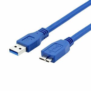 Kabel propojovací USB-A (male) na USB Micro-B (male), 1,5m,modrá