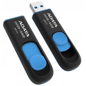 ADATA F UV128 64GB - USB 3.0 Flash Disk, černo modrý; AUV128-64G-RBE