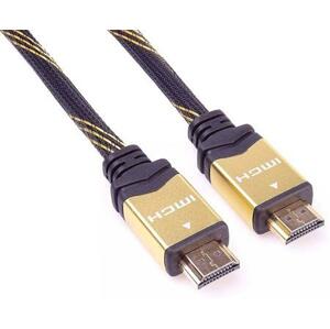 PremiumCord GOLD HDMI High Speed + Ethernet kabel, zlacené konektory, 5m; kphdmet5
