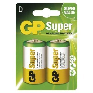 Alkalická baterie GP Super LR20 (D), blistr; 1013412000