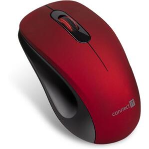 CONNECT IT "MUTE" bezdrátová optická tichá myš, USB, (+ 1x AA baterie zdarma), červená; CMO-2230-RD