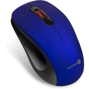 CONNECT IT "MUTE" bezdrátová optická tichá myš, USB, (+ 1x AA baterie zdarma), modrá; CMO-2230-BL