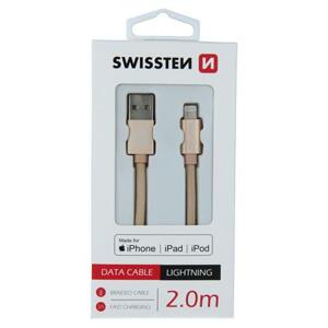 Swissten USB/Lightning MFi 2m, zlatý; 71524304