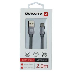 Swissten USB/microUSB 2m, šedý; 71522302