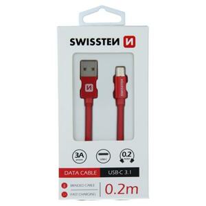 Swissten USB/USB-C 0.2m, červený; 71521106
