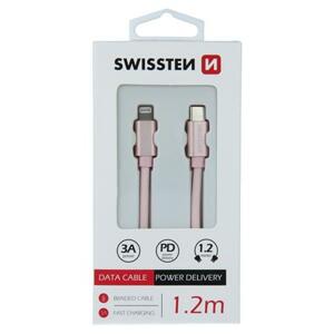 Swissten USB-C/Lightning 1.2m, růžovo-zlatý; 71525205