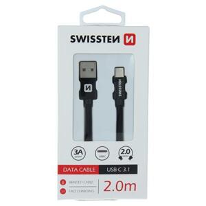 Swissten USB/USB-C 2m, textilní, černý; 71521301