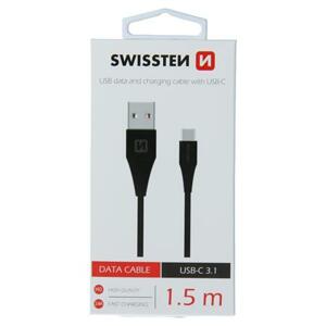 Swissten USB/USB-C 1,5m, černý; 71504401