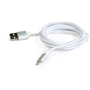Kabel CABLEXPERT USB 2.0 Lightning (IP5 a vyšší) nabíjecí a synchronizační kabel, opletený, 1.8m, stříbrný, blister; CCB-mUSB2B-AMLM-6-S