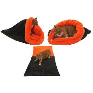Marysa pelíšek 3v1 pro kočky, tmavě šedý/oranžová, velikost XL; M-k.5