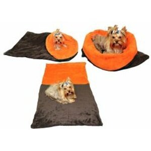Marysa pelíšek 3v1 pro psy, tmavě šedý/oranžový, velikost XL; M-c.41