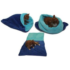 Marysa pelíšek 3v1 pro kočky, modrý/tyrkysový, velikost XL; M-k.4