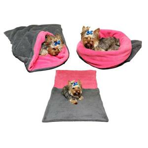 Marysa pelíšek 3v1 pro psy, šedý/tmavě růžový, velikost XL; M-c.35