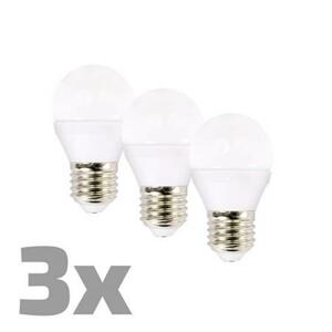 Solight LED žárovka Ecolux 3-pack , miniglobe, 6W, E27, 3000K, 450lm, 3ks; WZ432-3