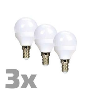 Solight LED žárovka Ecolux 3-pack , miniglobe, 6W, E14, 3000K, 450lm, 3ks; WZ433-3