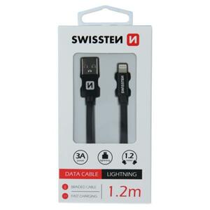Swissten datový kabel textile USB / Lightning 1,2 M, černý; 71523201
