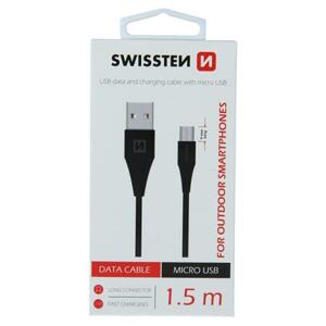 Swissten datový kabel USB / Micro USB 1,5 M, černý (9Mm); 71504303