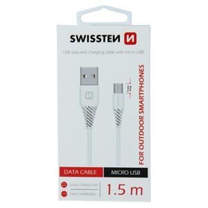 Swissten datový kabel USB / Micro USB 1,5 M, bílý (9Mm); 71504302