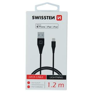 Swissten datový kabel Tpe USB / Lightning Mfi 1,2 M, černý; 71526500