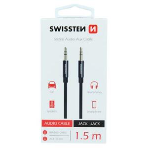 Swissten Audio kabel textile Jack - Jack 1,5 M, černý; 73501101