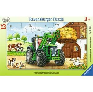 RAVENSBURGER Puzzle Traktor na statku 15 dílků; 9789