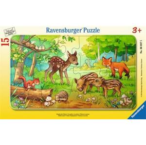 RAVENSBURGER Puzzle Lesní mláďátka 15 dílků; 9156