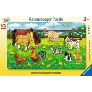 RAVENSBURGER Puzzle Zvířátka na louce 15 dílků; 111929