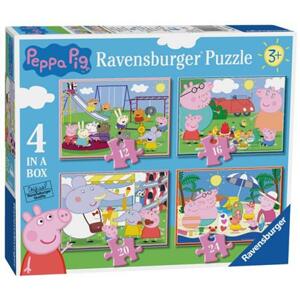 RAVENSBURGER Puzzle Prasátko Peppa: Zábavné dny 4v1 (12,16,20,24 dílků); 122657