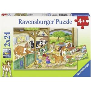 RAVENSBURGER Puzzle Den na farmě 2x24 dílků; 111996