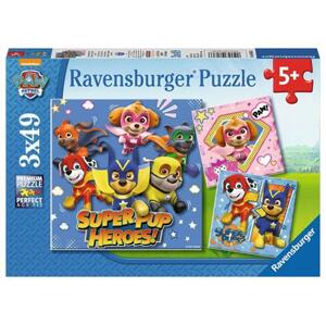 RAVENSBURGER Puzzle Tlapková patrola 3x49 dílků; 125386