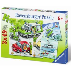 RAVENSBURGER Puzzle Policie v akci 3x49 dílků; 7839