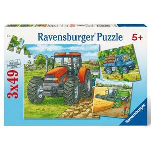 RAVENSBURGER Puzzle Zemědělské stroje 3x49 dílků; 4205