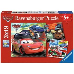 RAVENSBURGER Puzzle Auta: Zábavné závodění 3x49 dílků; 112017