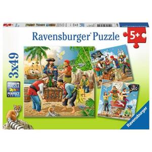 RAVENSBURGER Puzzle Pirátská dobrodružství 3x49 dílků; 125382