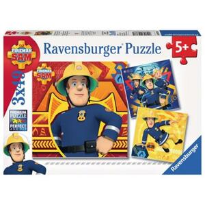 RAVENSBURGER Puzzle Požárník Sam v nebezpečí 3x49 dílků; 116593