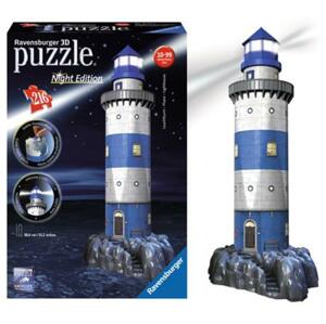 RAVENSBURGER Svítící 3D puzzle Noční edice Maják 216 dílků; 9400