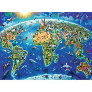 RAVENSBURGER Puzzle Mapa světových památek XXL 300 dílků; 119467