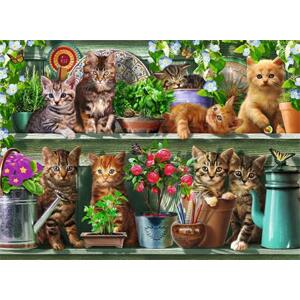 RAVENSBURGER Puzzle Kočky na poličce 500 dílků; 128915