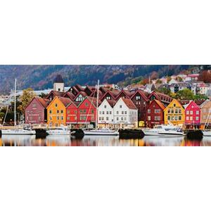 RAVENSBURGER Panoramatické puzzle Přístav v Norsku 1000 dílků; 124626
