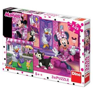 DINO Puzzle Den s Minnie 3x55 dílků; 119442