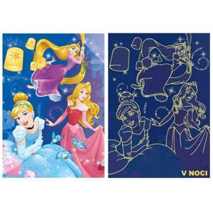 DINO Svítící puzzle Disney princezny XL 100 dílků; 122461