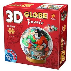 D-TOYS 3D Globe puzzle Máme rádi Santu 60 dílků; 124446