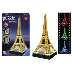 RAVENSBURGER Svítící 3D puzzle Noční edice Eiffelova věž 216 dílků; 9399