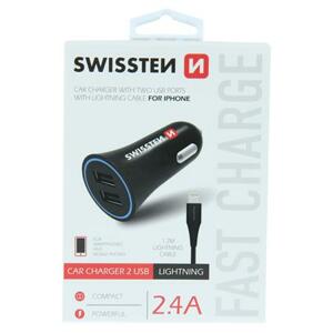 Swissten CL adaptér 2,4A power 2x USB + kabel lightning; 20110910