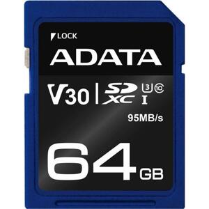 ADATA SDXC 64GB UHS-I U3 V30S 95 60MB s; ASDX64GUI3V30S-R