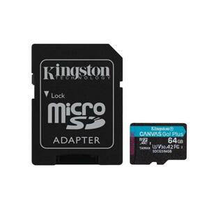 Kingston Canvas GO! Plus microSD 64 GB + SD adaptér; SDCG3/64GB